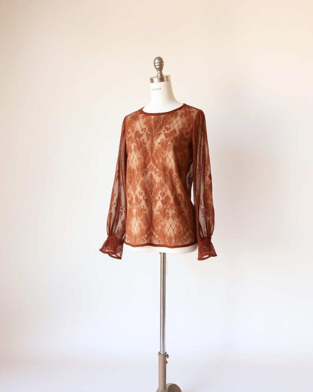 Blusa de Renda Marrom