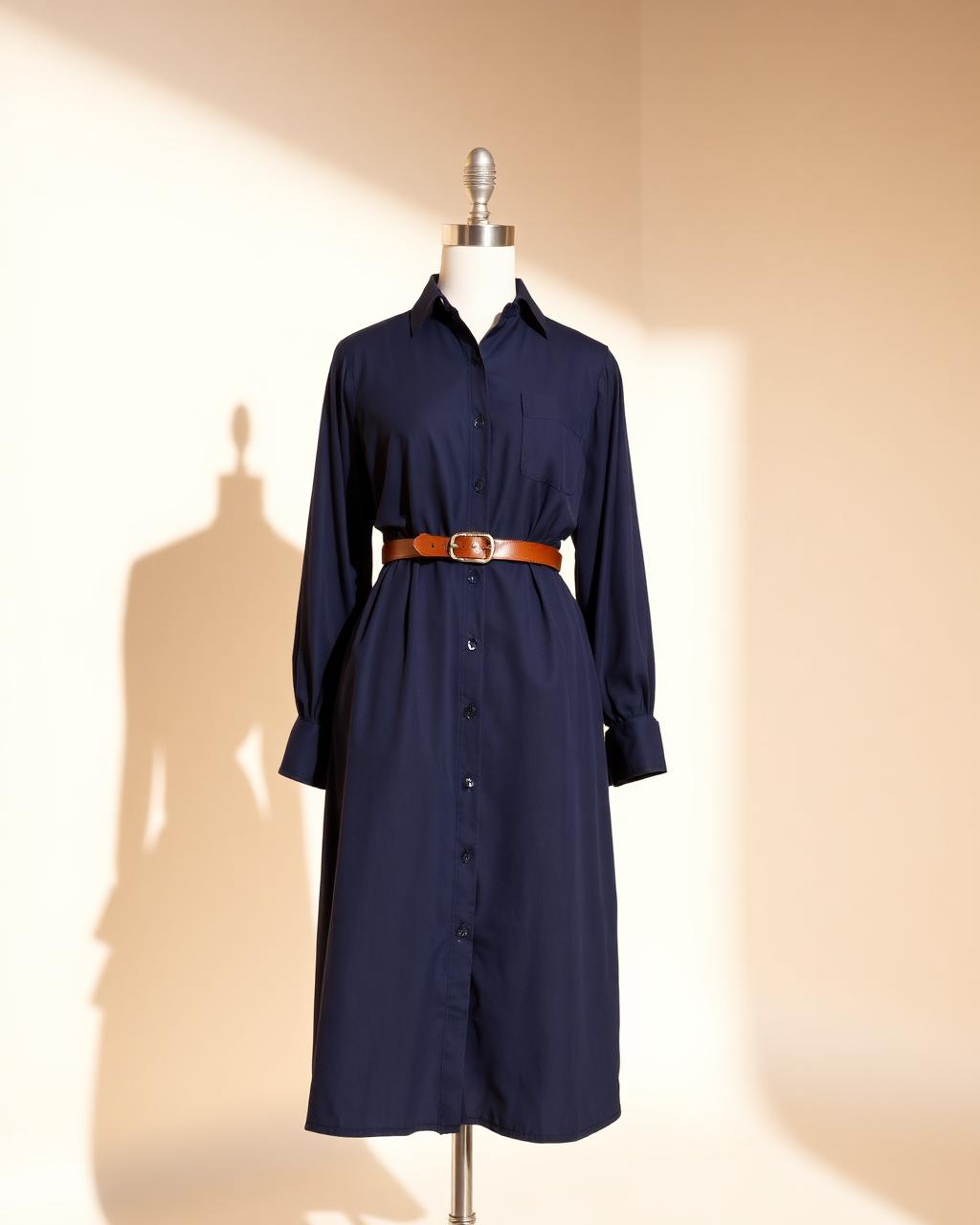 Vestido Chemise Azul Marinho